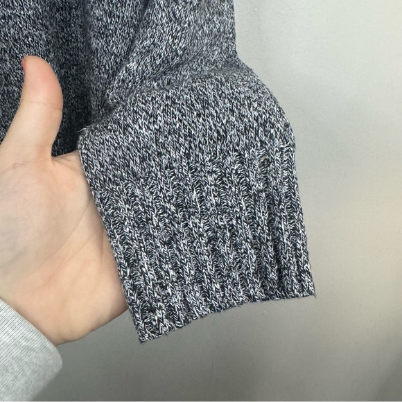 Tentree Anoba Organic Cotton Open Front Pointelle Cardigan Black and White XS - Picture 8 of 10